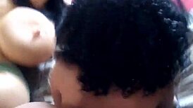 Aisha Doll bent over for doggystyle with Fabiana Doll in group sex