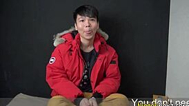 Gay Japanese Teen Masturbates in Shower