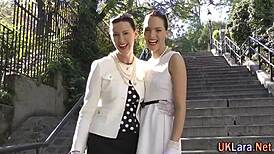 British Milf in Stockings Joins European Lesbian for Intense Fingering Session