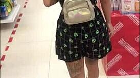 Milly Lascy with vibrator in shopping