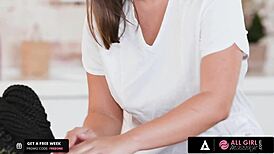 Wow, ebony babe's wet scissoring massage rocks!