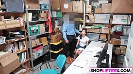 Cutie Carolina gets punished by officer’s massive cock for theft