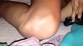 this amateur solo session with a hairy pussy using rabbit toy for intense masturbation