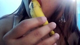 Asian Babe Performs Oral Deepthroat on Banana Toy in Seductive Fetish Play