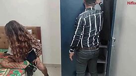 Indian aroused girlfriend attractive girlfriend with dildo before sex