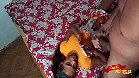 hot cute stepdaughter cums on face in cosplay