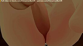 Teen in vrchat with dildo and toys for orgasm