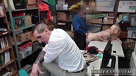 blonde teen in police uniform seduces nerd during attempted theft