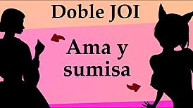 Double Mistress And Submissive In A JOI Session.