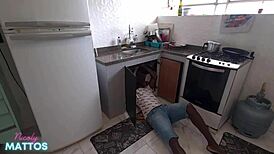 I Stayed In Towel For Plumber Who Gave Me Cum Shower!