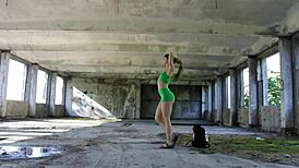 In a reality show, participants engage in naked outdoor sports with hairy bodies.