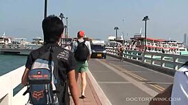 Asian twinks Non and Golf engage in kinky bareback fuck