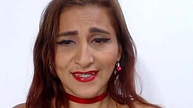 This busty Latina is squirting on webcam with toys.