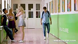 Private Com - Lesbian Threesome Caught in the Restroom with Toys