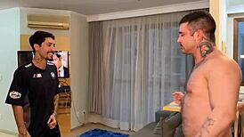 friends doing gay threesome, interracial anal fucking. want to see?