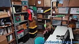 I caught this real skanky teen thief giving blowjob