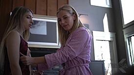 Blonde Petite Girl Joins Lesbian Threesome In Reality Sneak Peek!