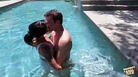 Tatted Brunette Dana Vespoli Gets Asshole and Throat Pounded Hard by Poolside