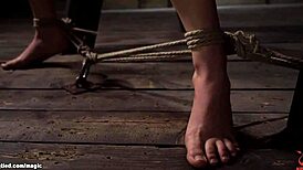 i'm whipped hard in tight back arch bondage, ouch!