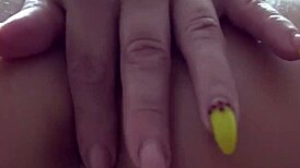 Milf Caresses Anal Close-Up Then Shows Pussy Inside While Pissing