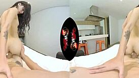 Tiny latina teen's tight pussy getting pounded in VR reality