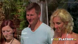 A sexy amateur swinger couple joins the lusty wild mansion party.