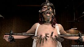 Brunette Slave Whipped and Zapped by Master