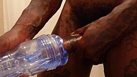 Hallelujah Johnson Intensely Masturbates With Fleshlight, Unleashing Massive Cumshot.