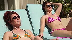 margaret and evelyn share a relaxing bath together.