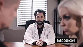 Blonde Wife Kenzie Taylor Drilled Hard by Doctor as Husband Watches