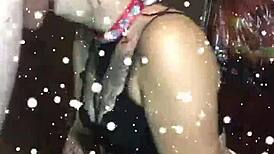 Pretty submissive girl gags on big cock in homemade face fucking