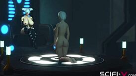 Sci-fi transerotica hot futa shemale with huge dick fucks sexy blonde... oops, I mean intensely rides her