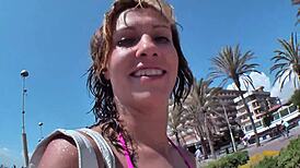 yo, watch this hairless spanish teen bent over for hardcore doggystyle in malle! mega cumshot on her shaved pussy awaits