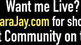 Milf queen Sara Jay lubes her big butt for fucking