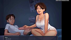 My best moments in Summertime Saga game, an intense night with stepmother on the bed etc