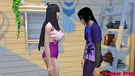 Hinata tells Itachi she wants outdoor sex, ends up on the terrace getting fucked hard and begging for anal. 😈