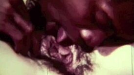 Vintage Interracial Sex Scene with Hairy Antique Vibes in Retro Style