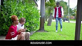 Roughuse freeuse with black teen stepsister James Cameron and Nicky Rebel