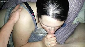 The bbw wife sucks cock and receives facial cumshot in this story