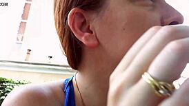 Nicoletta in her rich garden trying earrings, feeling so excited for ear lovers