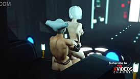 Sci-fi transerotica hot futa shemale with huge dick fucks sexy blonde... oops, I mean intensely rides her