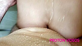 Creampie On Wife's Pussy! Bonus Shower Fucking Action!