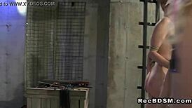 Crotch Roped Sub in Zippered Bondage with Vibrator Torment