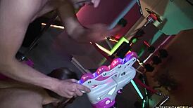 Brunette Clings to Cock, Denies Blonde Her Turn