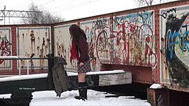 Indian babe masturbates nude in public university