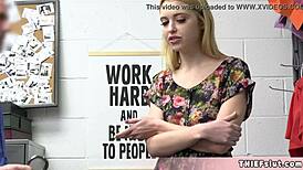 What lesson for stealing, cute blonde?