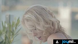 Hey, watch this hot blonde masturbate in a jacuzzi before getting dicked hard! 🛁💦