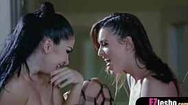 Her Cute Lesbian Roommate Enjoys Oral Sex with Natural Tits