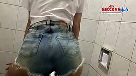 Skinny Brazilian Girl Dances In Bathroom