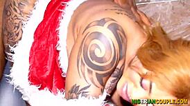 She's bent over taking that big cock in doggystyle sex